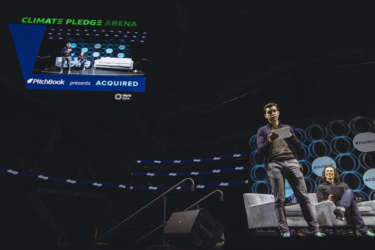 Ben and David at their Acquired Seattle arena show