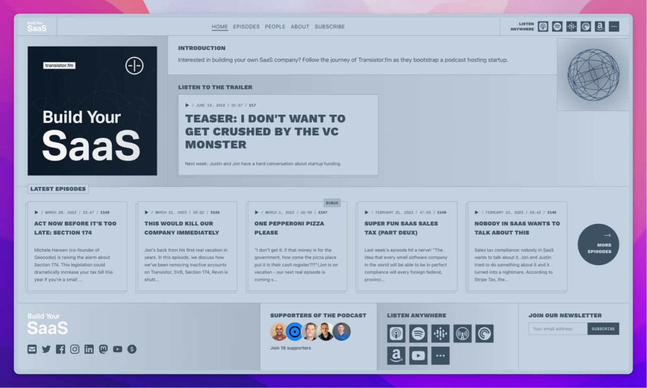 New podcast website design: Cardboard