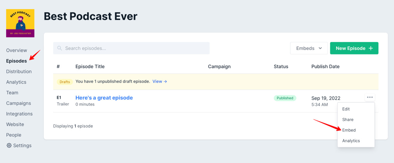 Customize colors on specific episode