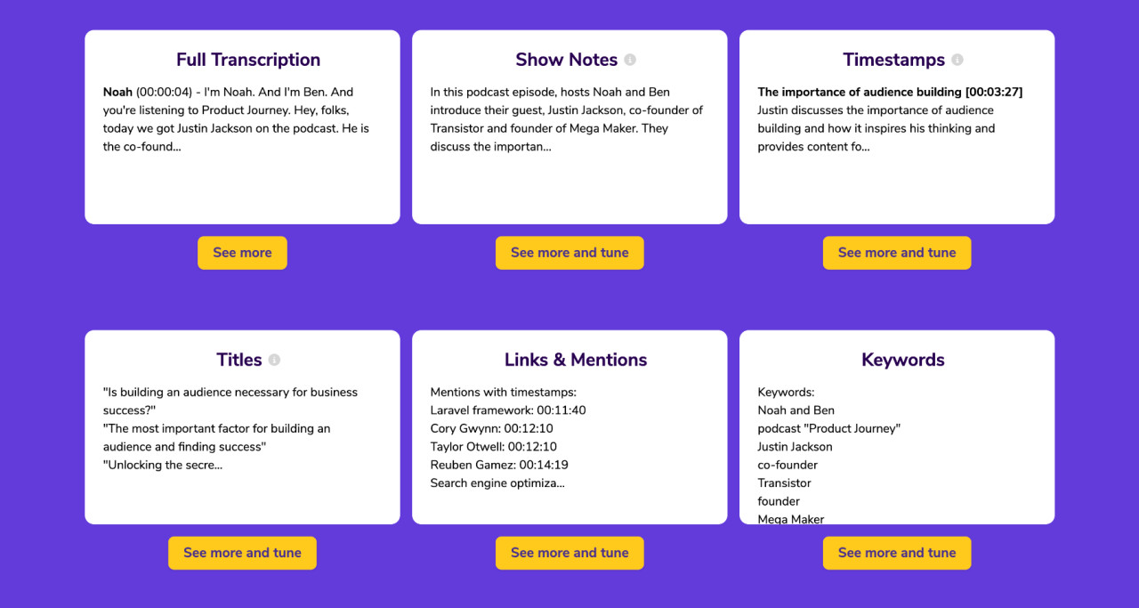 Podsqueeze AI outputs